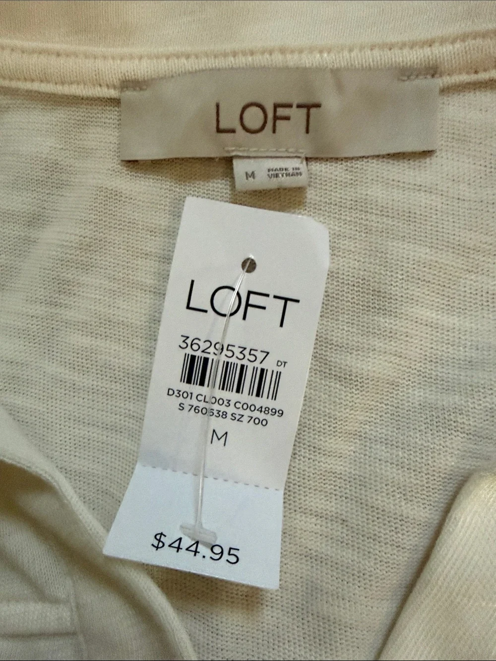 LOFT Cream Polo V-Neck Tunic
